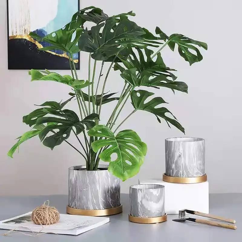 Plant Vases Gold Decor Marble Flowers Decor Ceramic Groot Home Garden декор дома Flower Plants Pots House Decoration ваза стекло