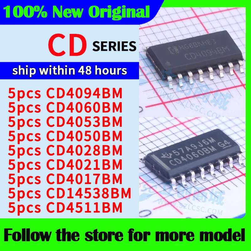 5pcs/lot CD4094BM CD4060BM CD4053BM CD4050BM CD4028BM CD4021BM CD4017BM  High quality New CD14538BM CD4511BM