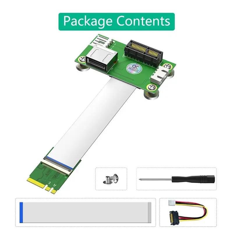 A42Z-NGFF M.2 Key A/E To PCI-E Express 1X +USB Riser Card With EMI Shielding Aluminum Foil FPC Cable