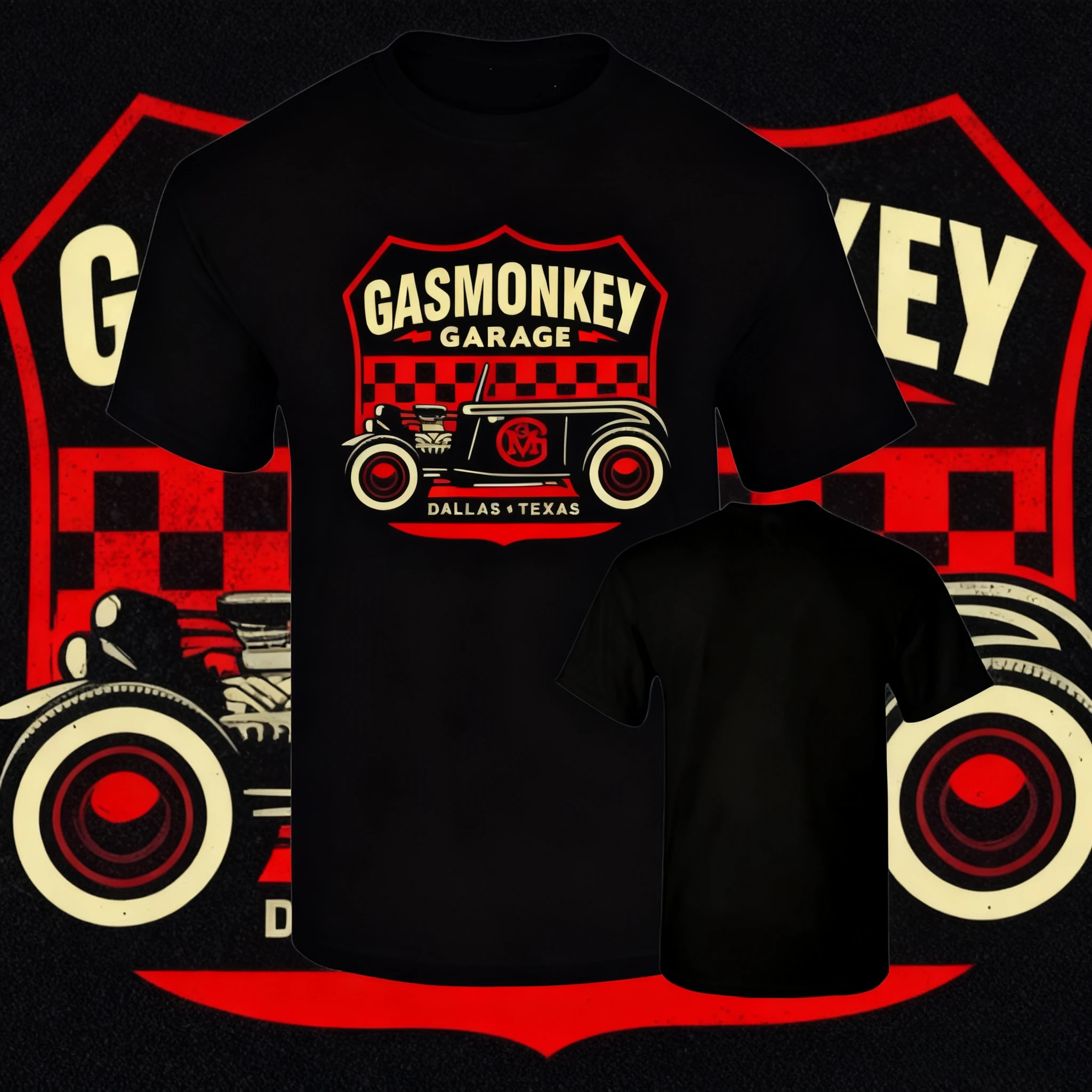 

2025-26 Летняя футболка Gas Monkey Garage премиум-класса из 100% хлопка с принтом Dallas Texas Fast'N Loud унисекс с коротким рукавом, черная идеальная