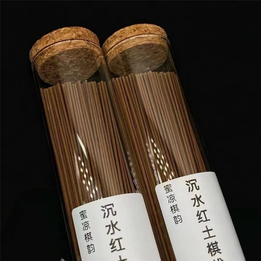 Natural Sinking Red Soil Kyara Incense Sticks, Handmade,Sweet Fruity Aroma,Indoor Fragrance,Blended with Ambergris, Oud Incense