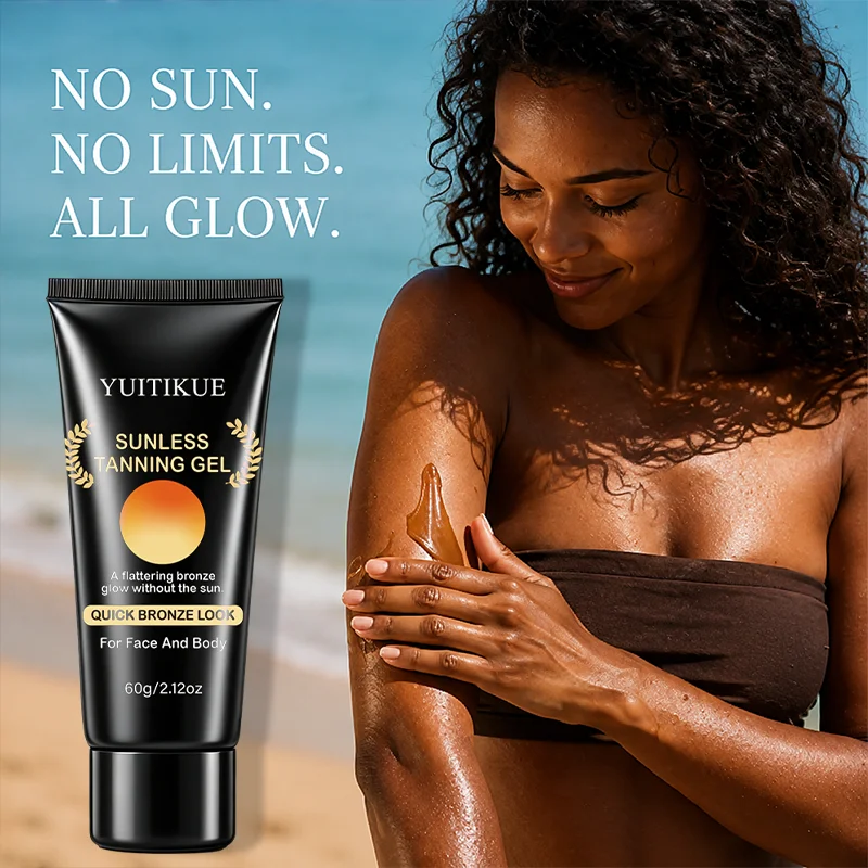 YUITIKUE Sunless Tanning Gel Quick Bronze Self Tanner for Face Body Natural No Sun Fake Tan Lotion 60g