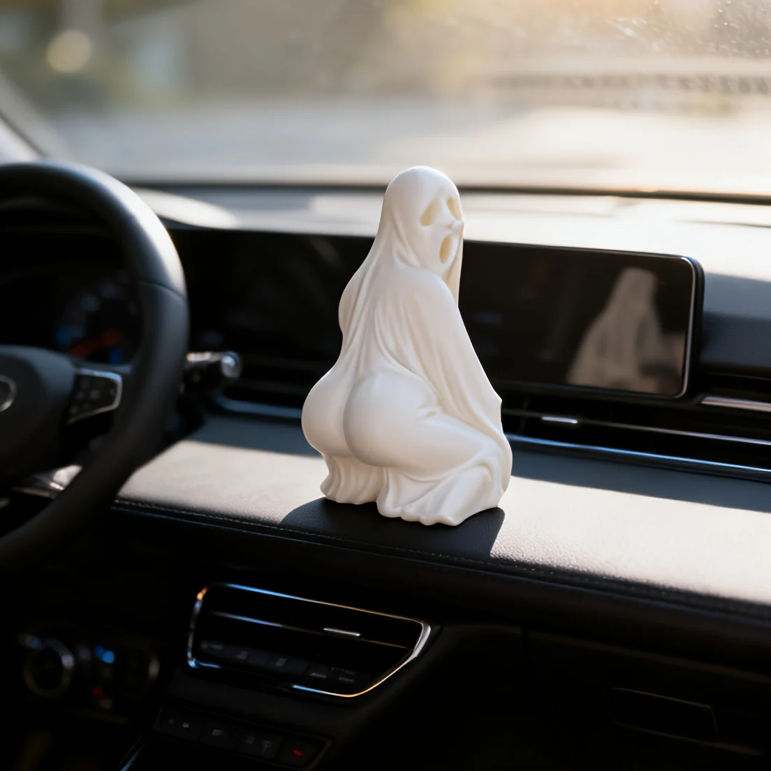 2 Pieces - 3D Printed 6.2Cm/2.4In Funny Ghost Figurines, Indoor and Outdoor Bedroom Desktop Decorations, Wedding, Birthday, Christmas, New Year Gifts, Party Favor Fillers