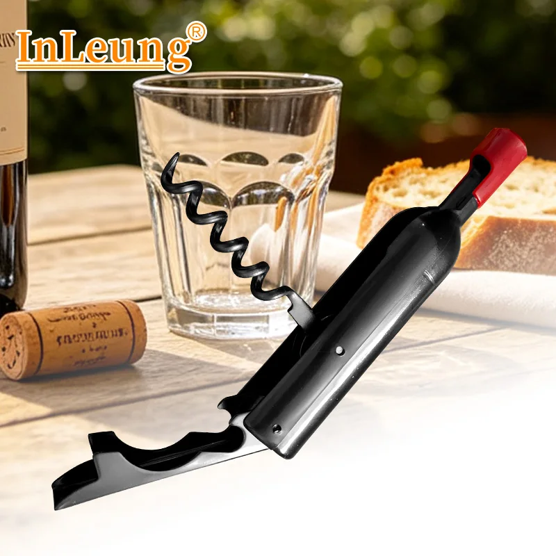 Metal Folding Wine Bottle Opener Beer Shaped Magnet Multifunctional Labor-saving Red Wine Corkscrew Beer Cap Removing Gadget