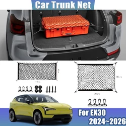 For Volvo EX30 2024 2025 2026 Rear Mesh Trunk Car Interior Trunk Cargo Storage Net Black Back Elastic Bag Packet Car Accessories
