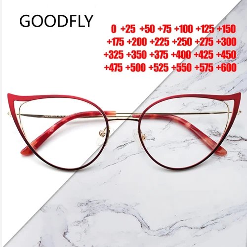 Imagen 1 del producto Gafas de ojo de gato para mujer, montura de gafas antiluz azul, gafas ópticas graduadas, monturas para gafas de lectura 2023