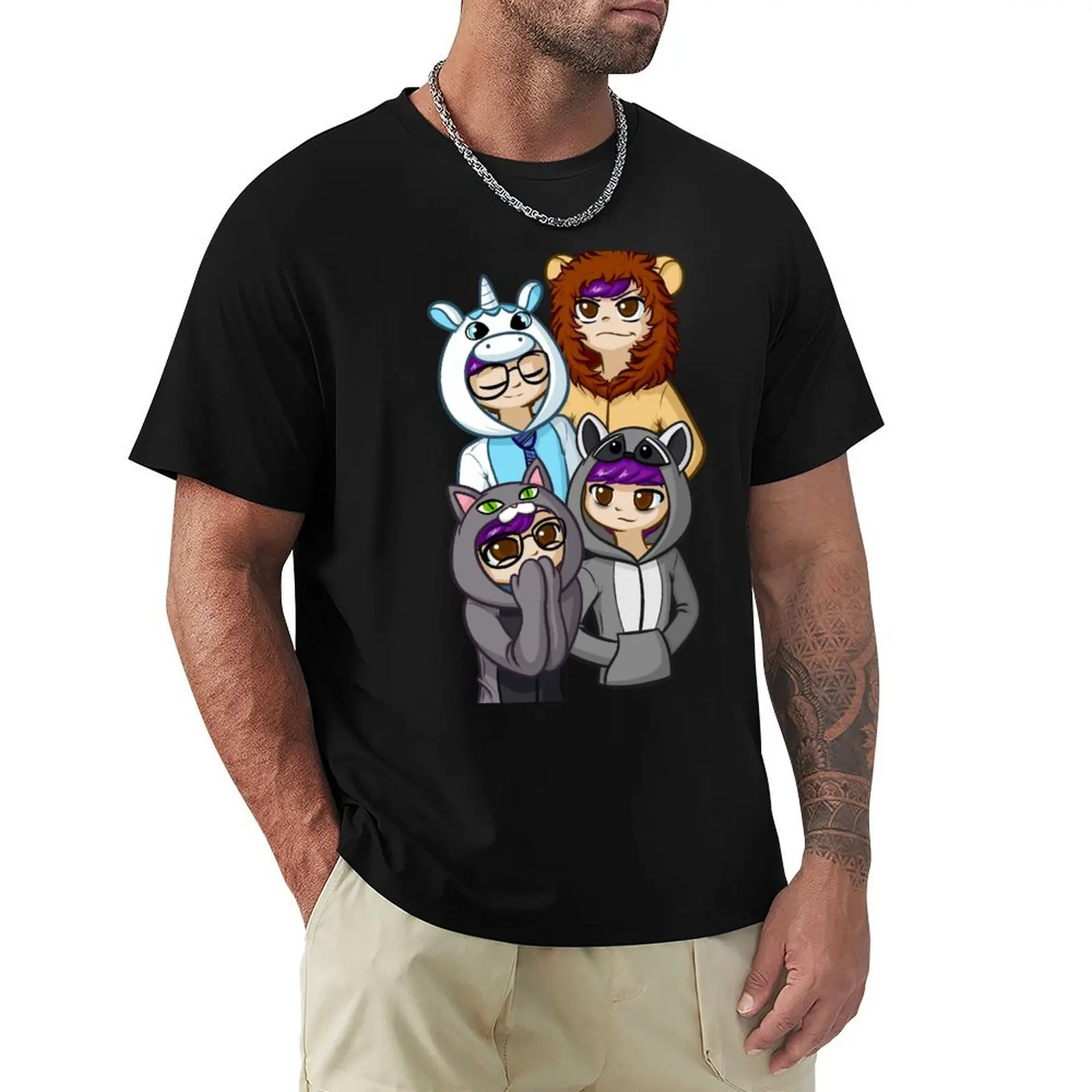 Sanders Sides Onesies - Core Four T-Shirt Large Size Soft Cotton T-Shirt