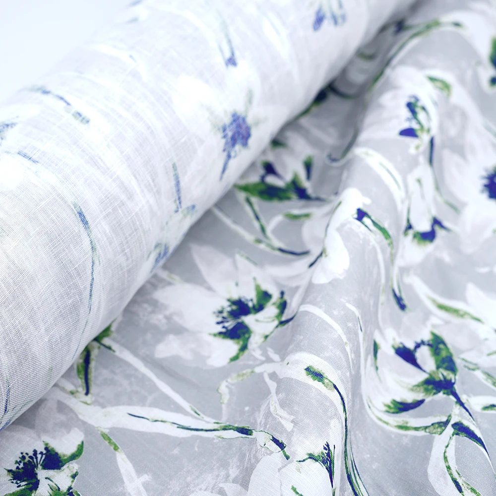 

Floral Print Fabric by the Yard. Linen Fabric with Beautiful Floral Patterns, Suitable for Making Skirts, Interior Decorations