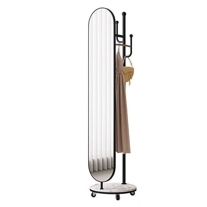 Full-body mirror Light luxury dressing Coat rack Rotating floor mirror Hanging hanger Integrated home bedroom fitting