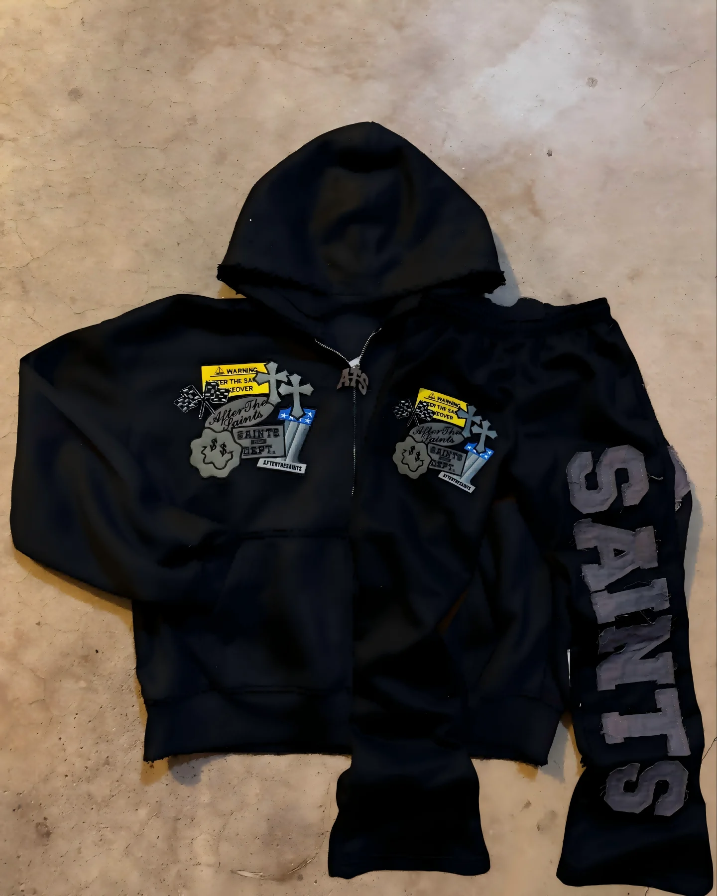 American Vintage Pink Hooded Zip Up Sweatshirt Set Side Letter Print Streetwear Hip Hop Fashion Casual Set Women's Streetwear - Image 5