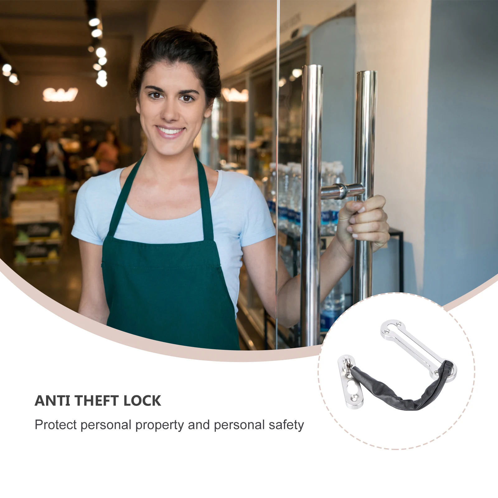 

Sturdy Stainless Steel Door Chain Guard Security Latch Lock Home Hotel Anti-Theft Door Extruded Chain Child Safe Ventilation Gap