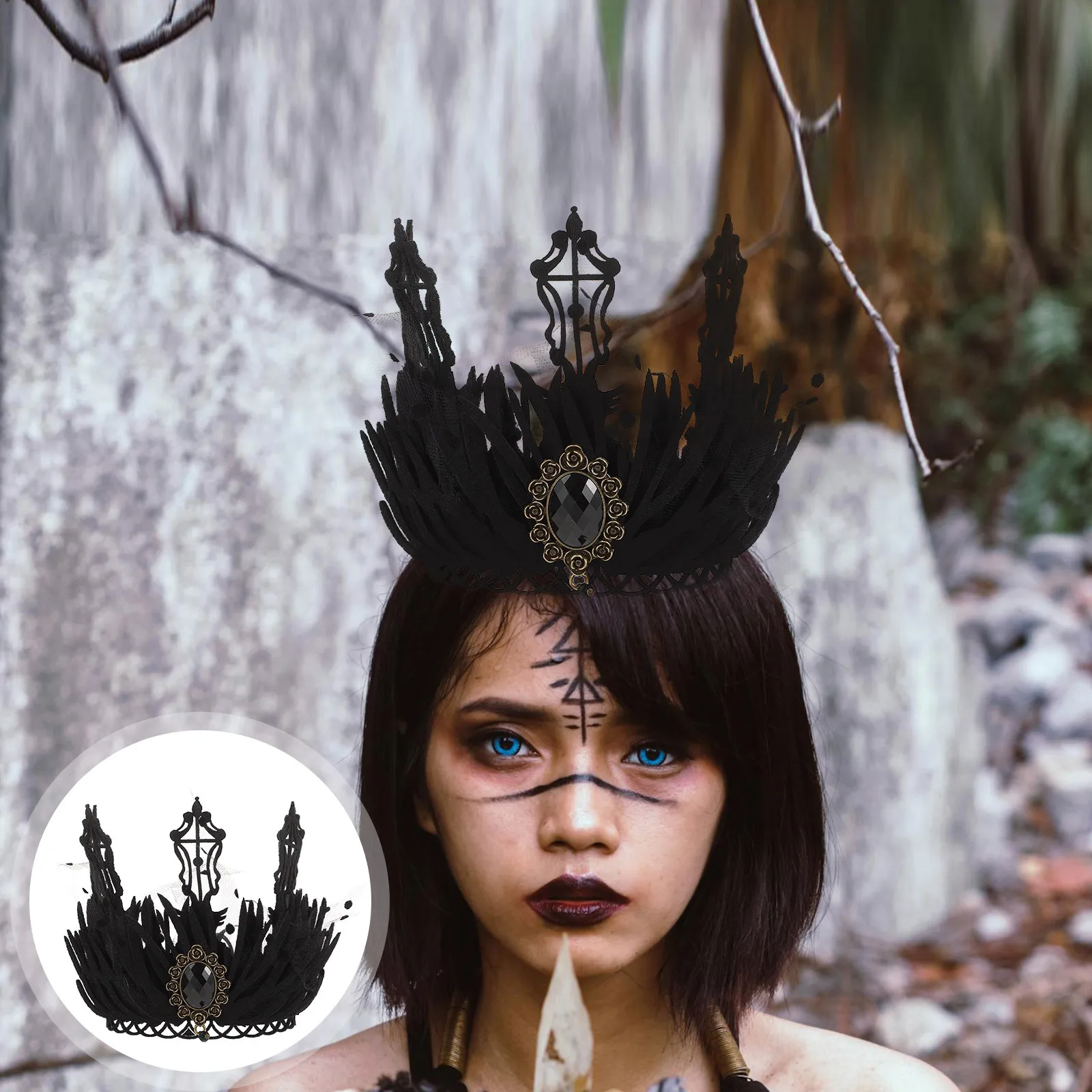 

Vintage Queen Tiara Headband for Women Wedding Cosplay Costume Party Halloween Hair Accessories Women Tiara