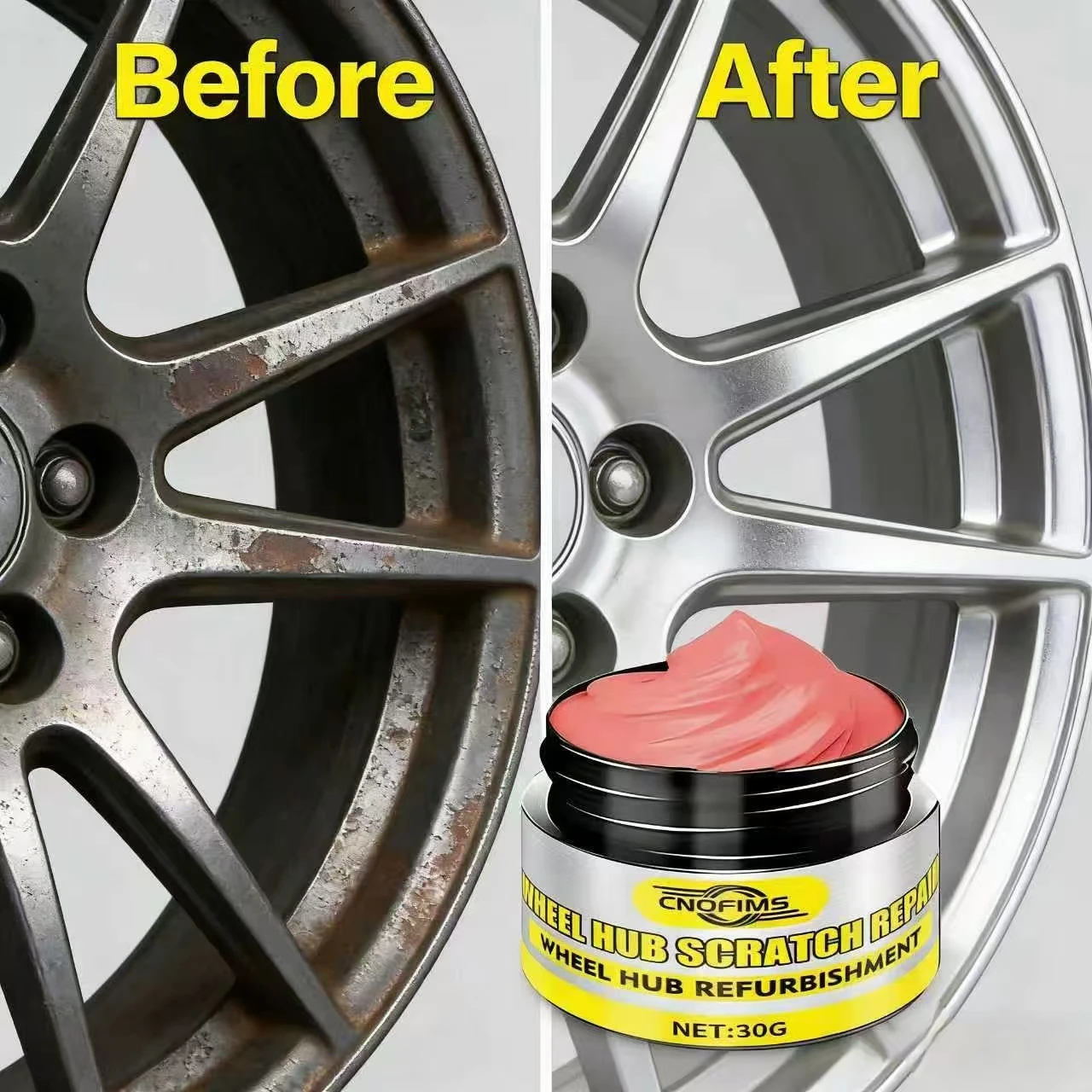 

30G Wheel Hub Scratch Repair Cream for BMW & Toyota - Auto Wheel Hub Refurbishment, Fixes Scratches & Restores Like-New Conditio