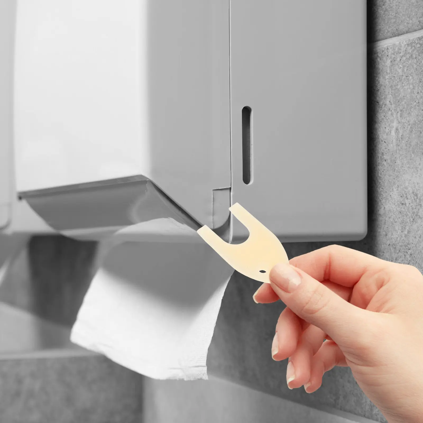 Easy Replace Paper Towel Dispenser Key Universal Compact ABS Key with Keychain Hole for Commercial Restroom Bathroom Kitchen