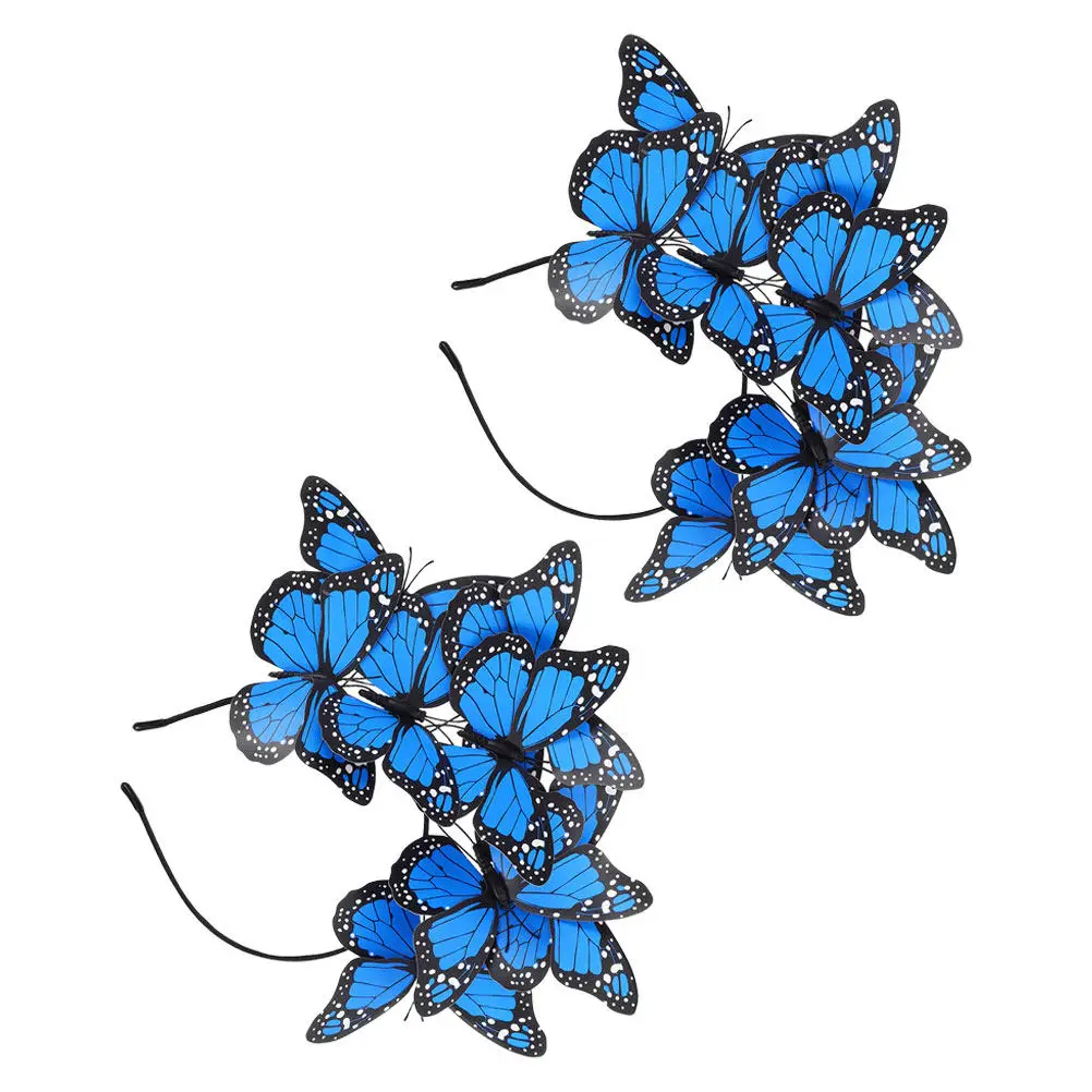

2Pcs Butterfly Headband for Women Girls Decorative Headwear Party Festival Tea Gathering Occasion Hair Accessory Stylish Soft