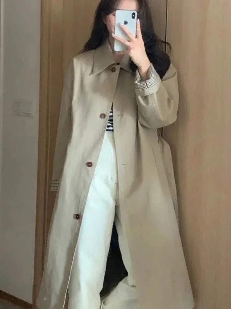 

Trench Women Tender Minimalist Outwear Mujer Popular Windbreaker England Style Baggy Clothing High Street Vintage Hot Sale Coats