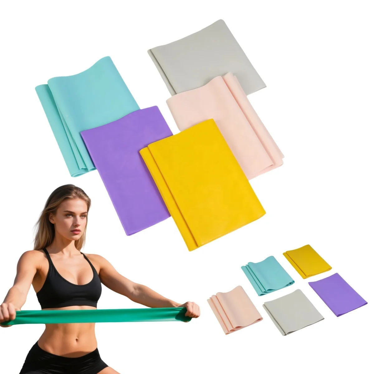 Fitness-Latex-Theraband für Bizeps-Übungen, Maßgefertigte Widerstandsbänder, Gym-Theraband, Pilates-Workout, Verkaufsförderung