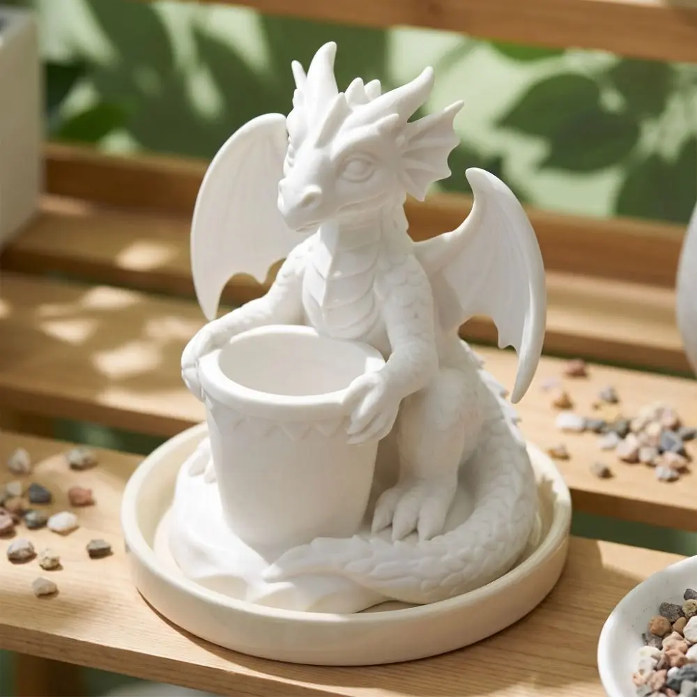 Funny Gothic Style Dragon Planter Pot Home Decoration Mini Storage Box Dragon Statue 3D Printed Desktop Ornaments Table