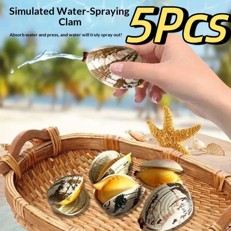5PCS Interactive Water Spraying Clam Toy Funny Prank Stress Relief Toy for Kids Family Gathering Party Games