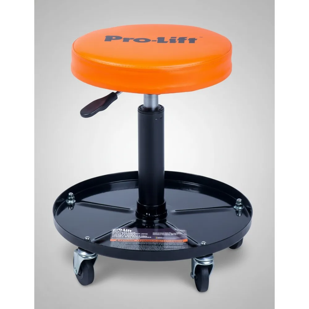 

Heavy-Duty Pneumatic Creeper Stool with 300 lbs Capacity, 360° Swivel Casters & Tool Tray for Auto Repair and Garage Work
