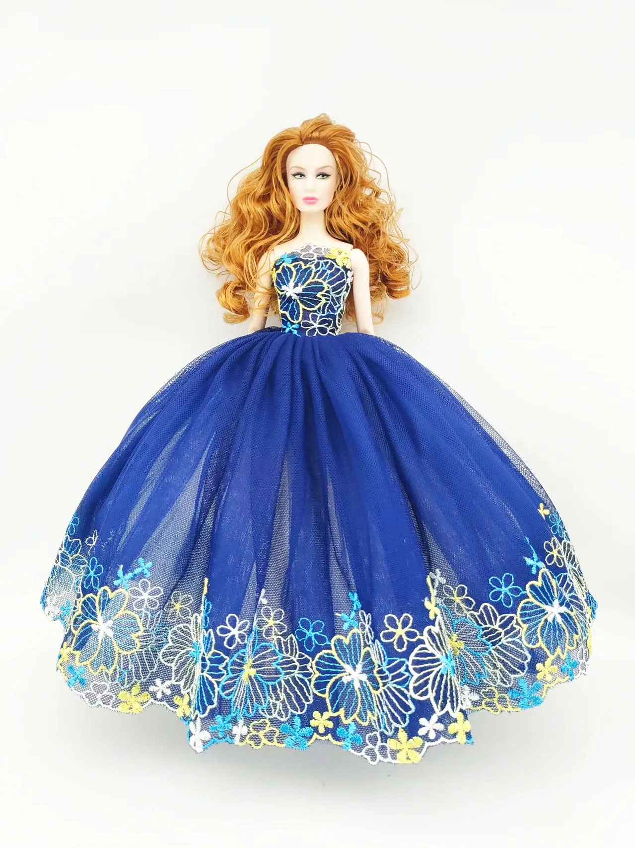 Floral Lace Elegant Wedding Dress for Barbie Doll Clothes Outfits White Black Princess Party Gown 1/6 BJD Dolls Accessories Toys