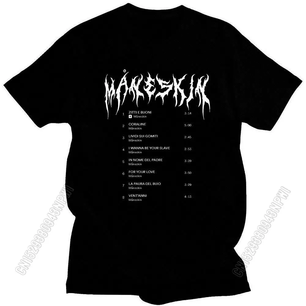 New Style Maneskin Band Print Fashion T-Shirts Hipster Style T-Shirt Male Fashion Tee Top Couple Daily Cotton Wears