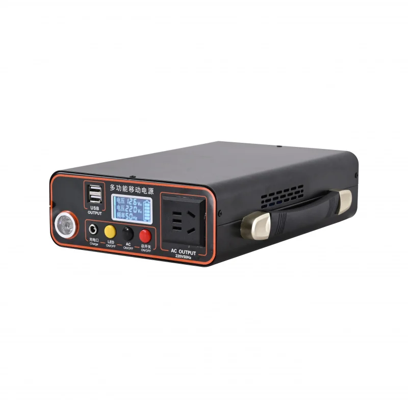 500W Portable Power Supply Aluminum Shell Pure Sine Wave MPPT Lithium Ion Air Compressor for Outdoor Emergency