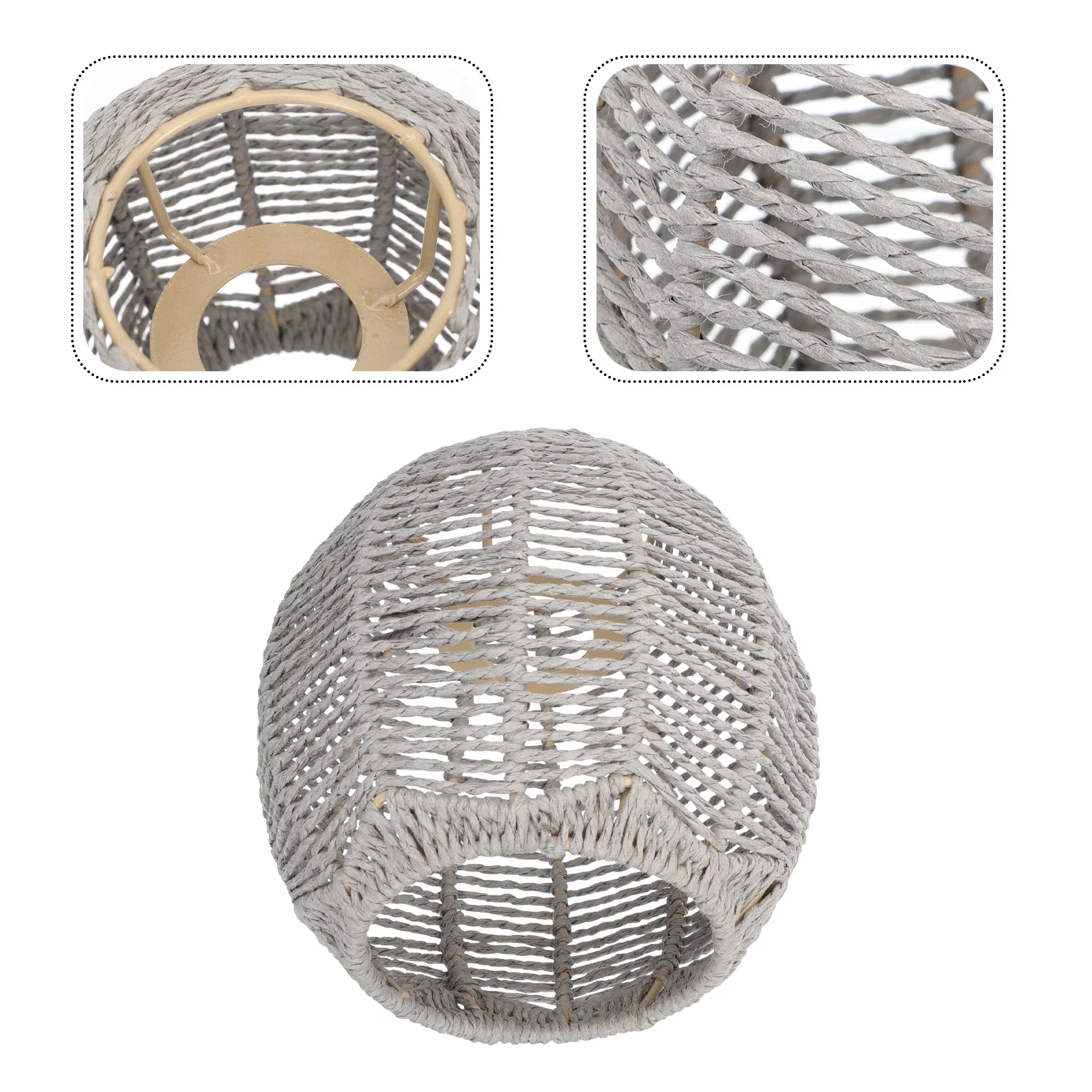 

Rattan Lampshade Basket Woven Lampshade Vintage Decor Dining Room Ch Cover Durable Material Soft Light Lamp