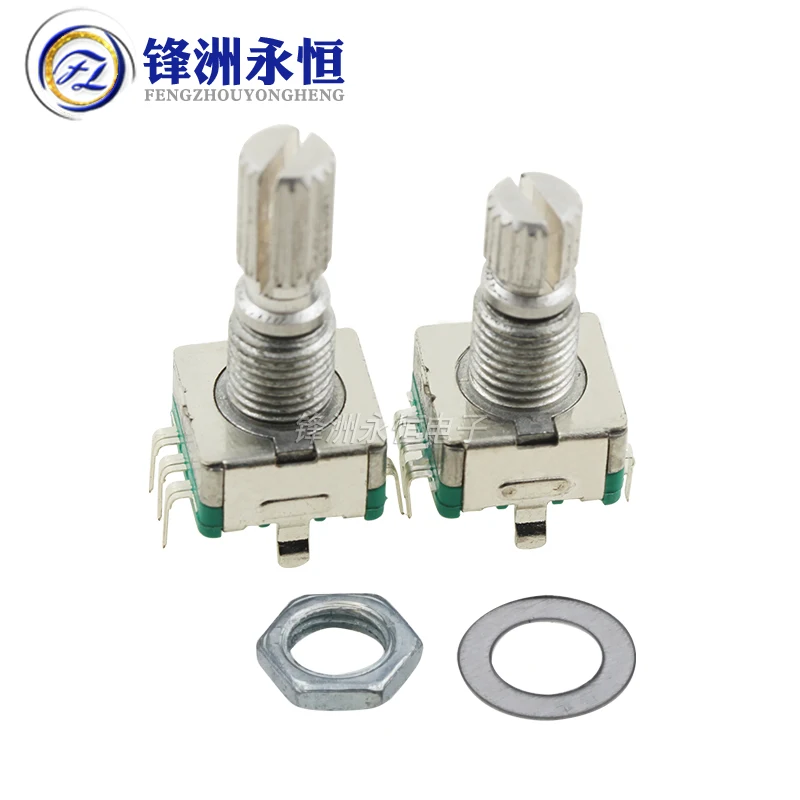 5PCS/LOT 20 Position 360 Degree Rotary Encoder EC11 w Push Button 5Pin Handle Long 15/20MM With A Built In Push Button Switch