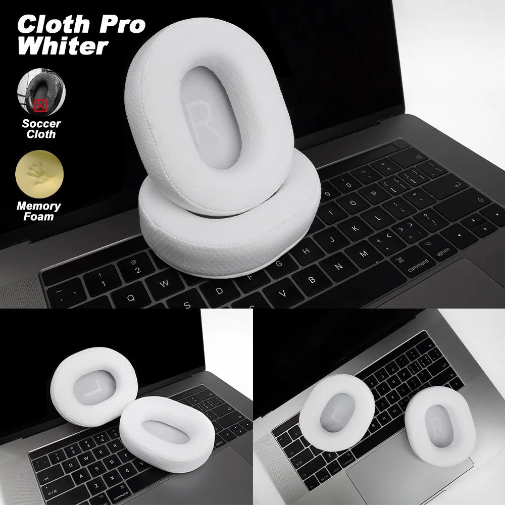 Cuscinetti auricolari di ricambio premium per cuffie Apple AirPods Max, cuscinetti in memory foam in pelle proteica con eccellente isolamento acustico (bianco