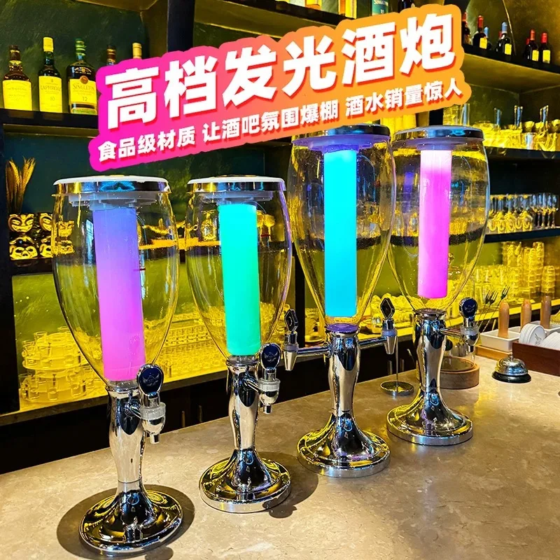 Luminous 3 liters KTV creative cola juice bucket with faucet Internet celebrity bar manufacturer approval
