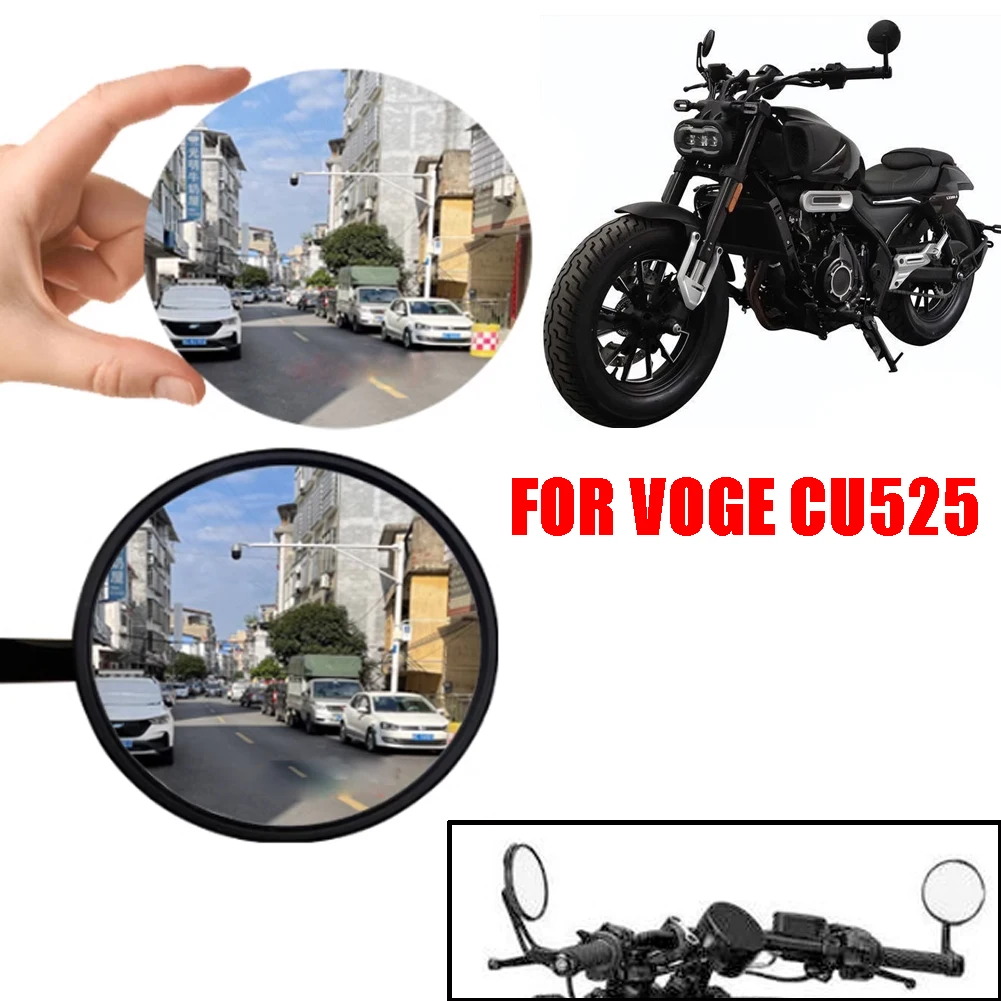 Motorcycle For VOGE CU525 Convex Mirror Increase Rearview Mirrors Side Mirror View Vision Lens Wide-angle
