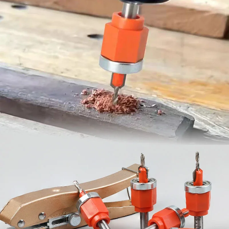 8mm Shank Woodworking Countersink Drill Bit with Adjustable Locator Limiter Wood Screw Countersunk Hole Router Bit Mill Cutter