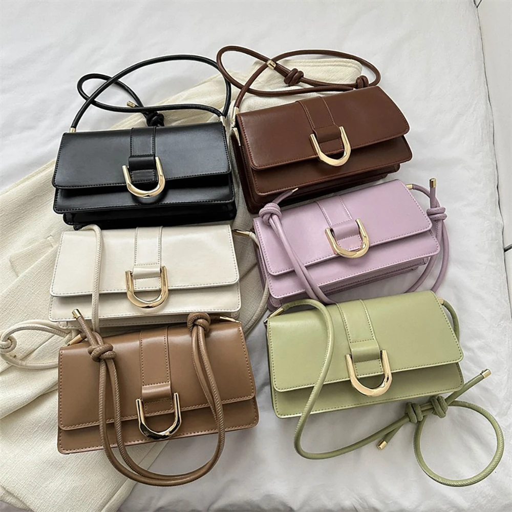 Women\'s Small Square Crossbody Bag 2024 New Versatile Single Shoulder Bags Lady Commuter Underarm Bag Pu Leather Messenger Bag