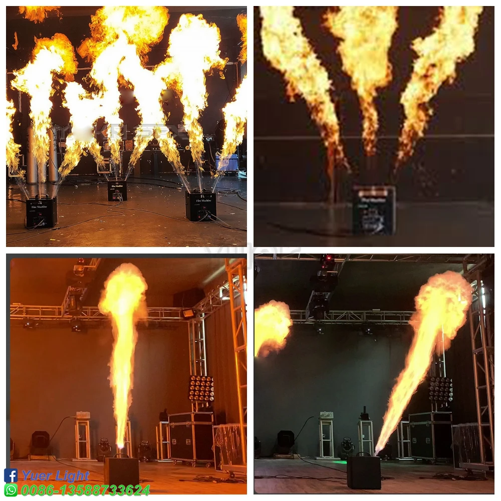 Stage Fireworks 3 Heads Fire Height Flame Fire Machine DMX Control LCD Display Flame machine For wedding DJ Party Effect Lights