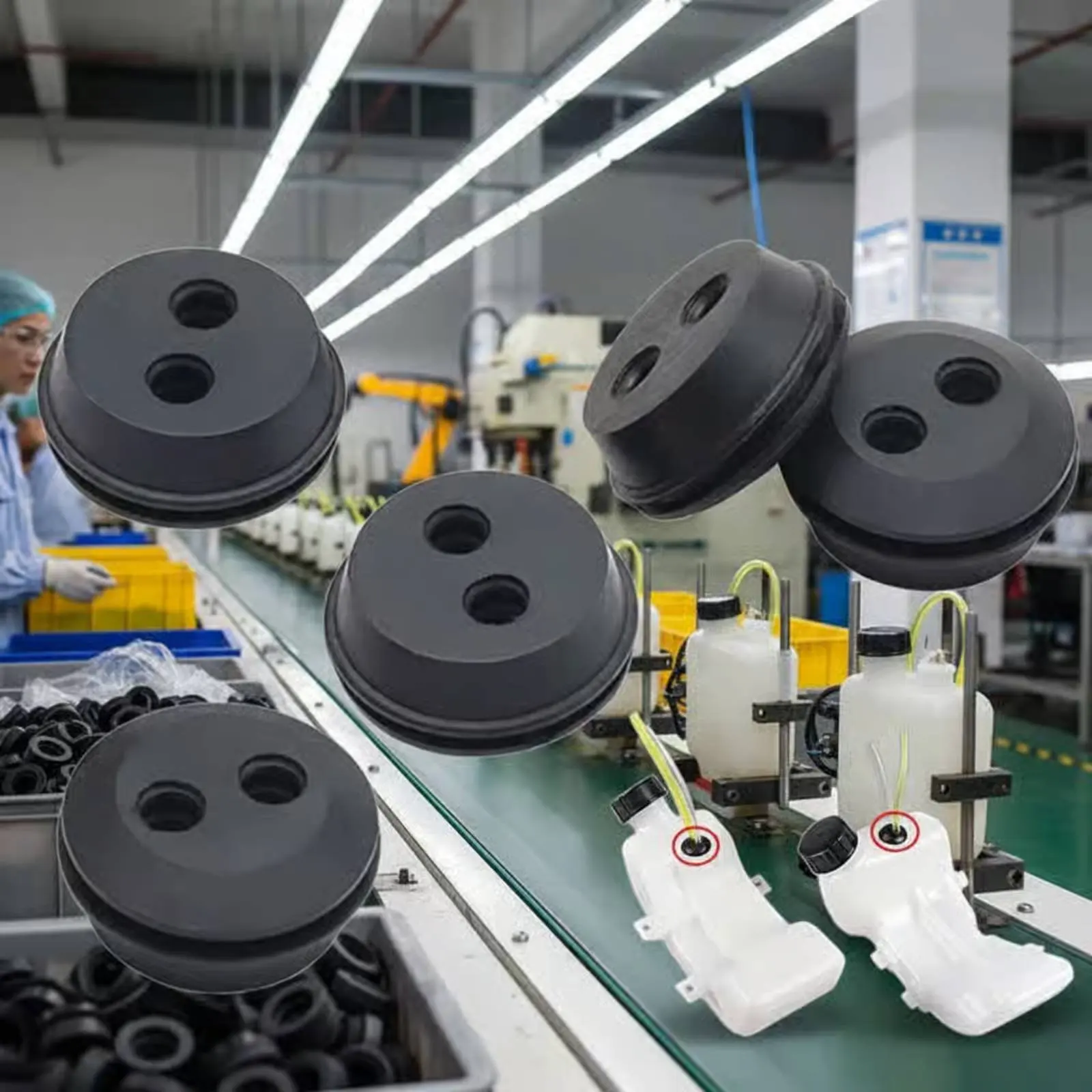 2-Hole Petrol Reservoir Grommet Strong Sealing 2 Hole Petrol Line Grommet Garden Equipment Accessory Wide Compatibility