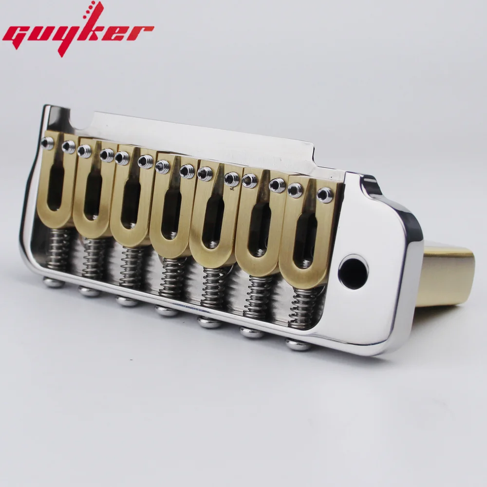 Guyker 7‑String Tremolo Guitar Bridge Set Brass Saddle Steel Base Plate for ST Style 7 String Electric Guitar Replacement Part