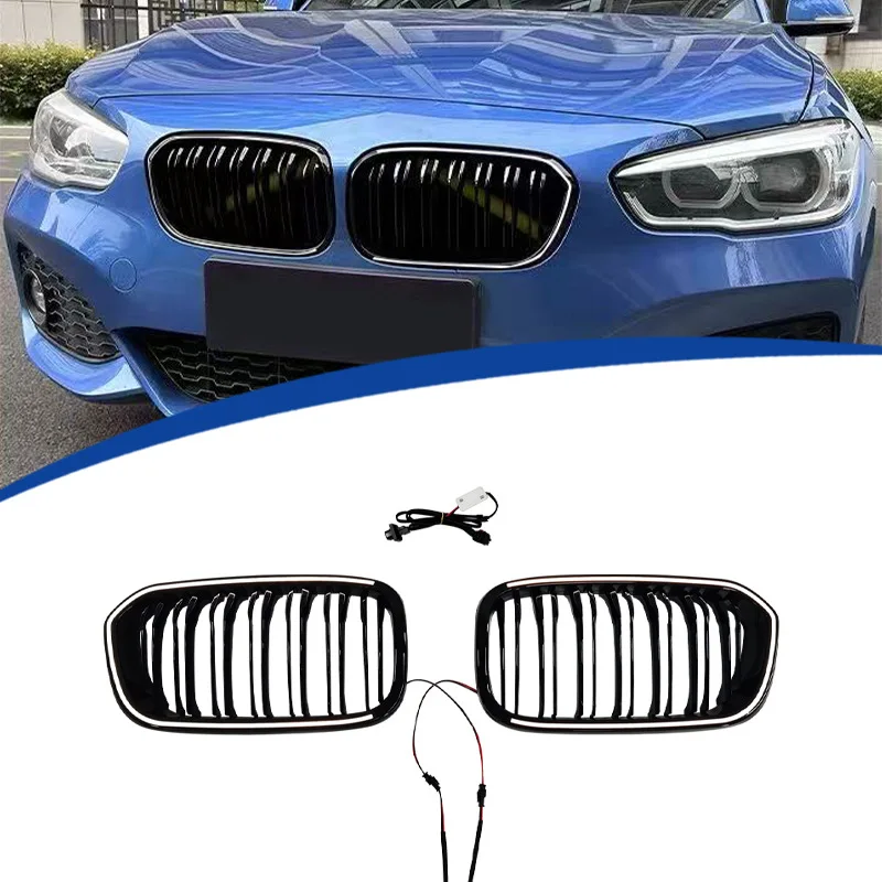 

For 2015-2019 BMW 1 Series F20 Double Slat LED Illuminated Kidney Grille
