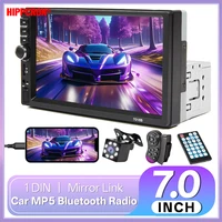 Radio para Auto Hippcron de 7 Pulgadas, 1 Din, Mirror Link, Bluetooth, FM, USB, Pantalla Táctil HD, Estéreo Multimedia MP5, Audio Automotriz