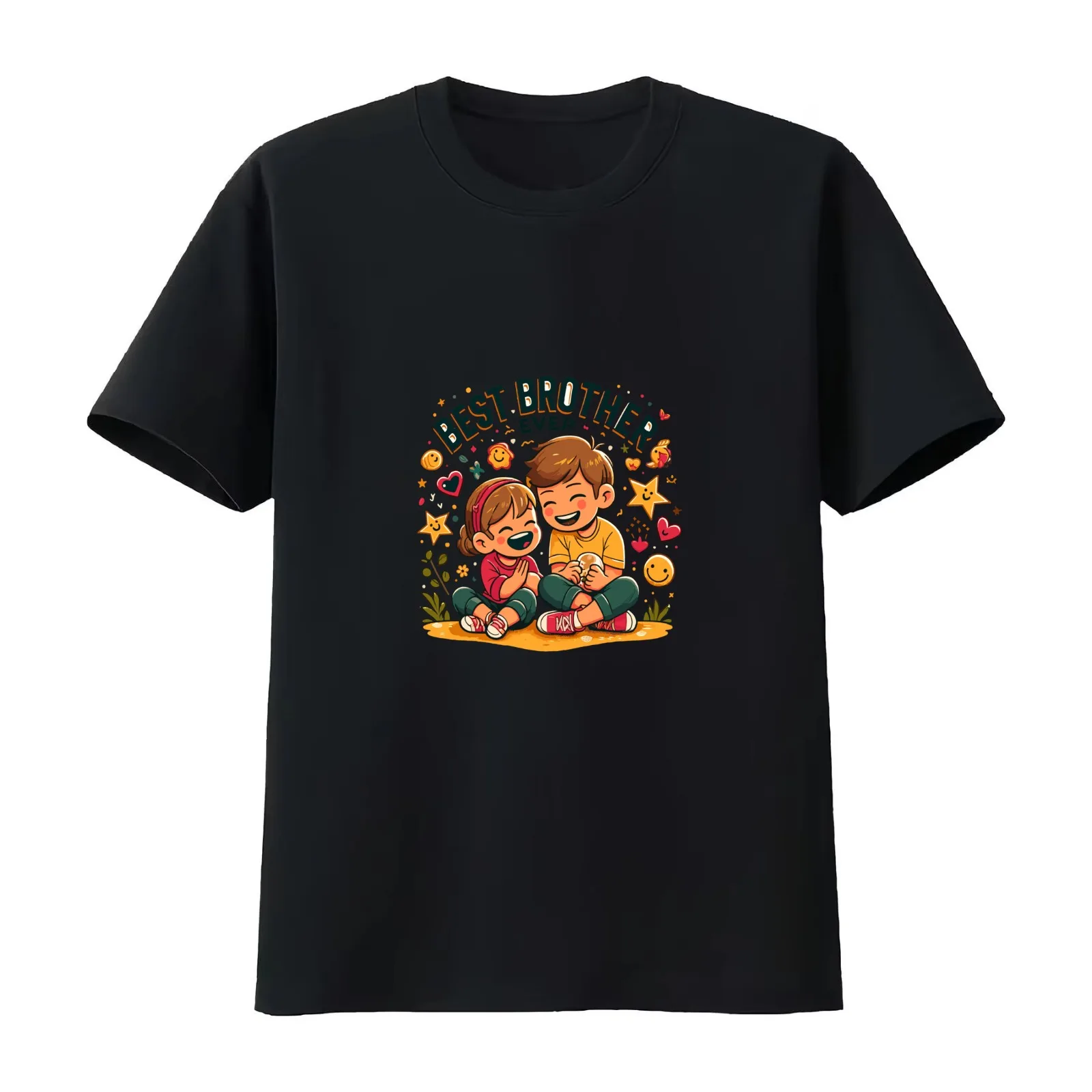 best big brother ever,national siblings day T-Shirt Summer Casual Cotton Tee Oversized Streetwear Tops Vintage Graphic Print