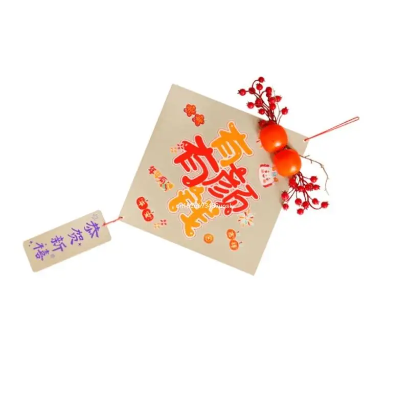 2024 New Year Ornament Create Festive Atmospheres with this Blessing Fu Pendant Good Luck Hangings Holiday Party Supply