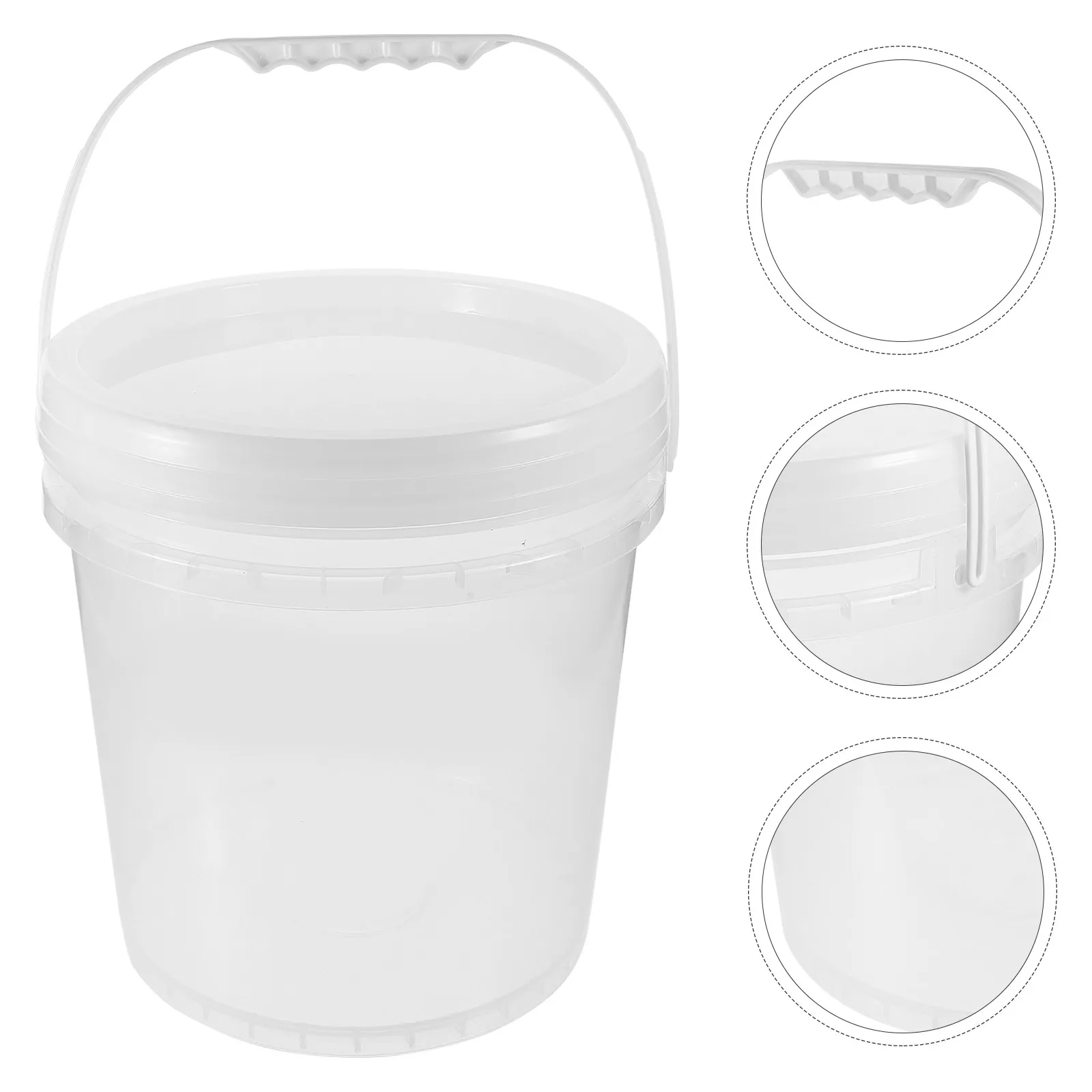 1pc Round Plastic Bucket With Lid 10L Transparent Paint Storage Container For Color Mixing Coatings Waterproof Durable