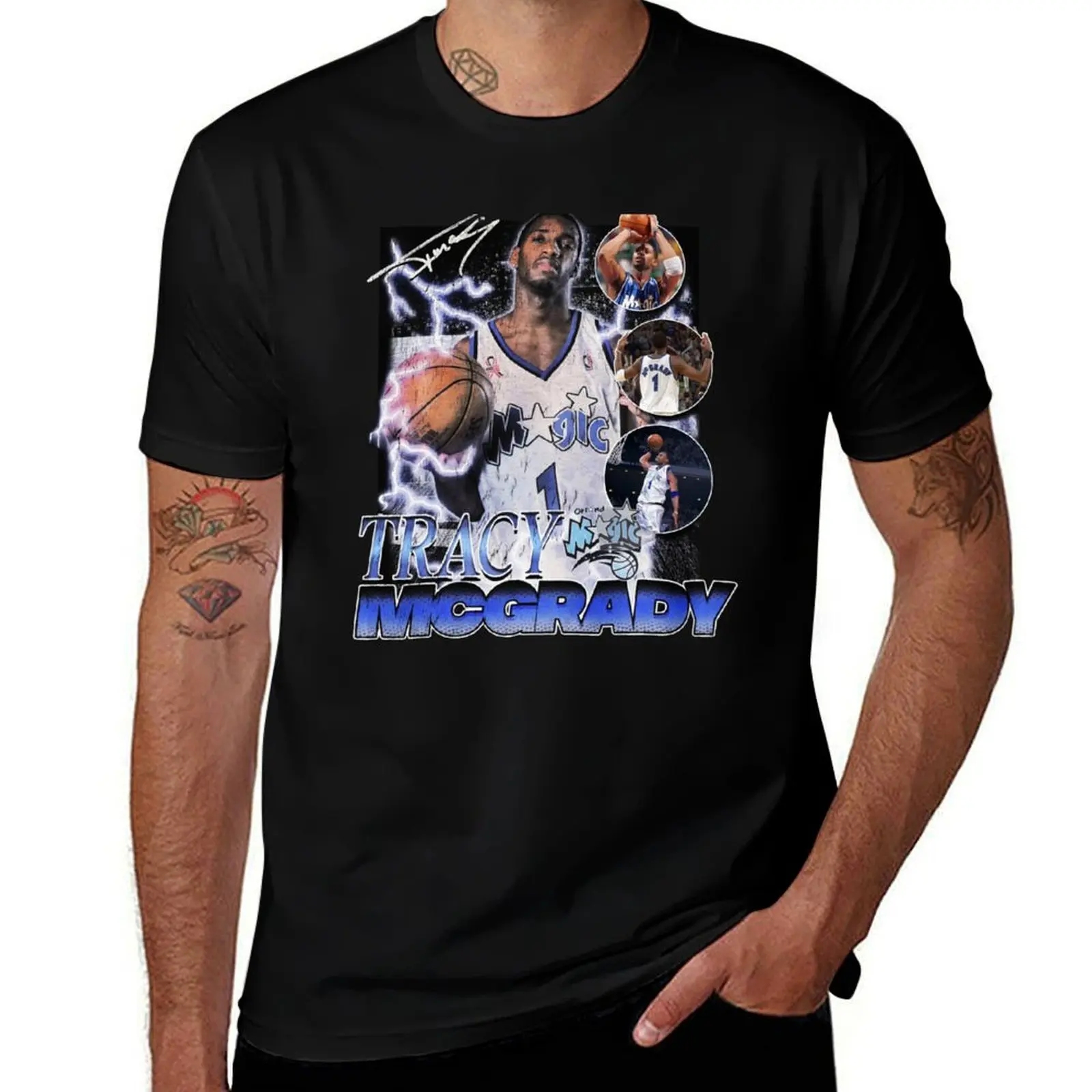 

t t cotton graphic man T-Shirt for shirts tees tshirt 100% for shirts anime man Tracy-McGrady-Orlando
