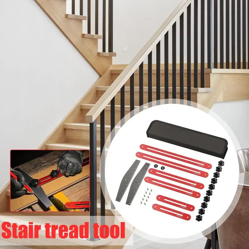 Stair Treads Gauge Template Tool Measuring Stair Jig Folding Shelf Scribe Tool For Stairs Risers Shelf And Cutting Drywall
