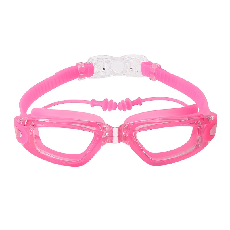 Espejo de natación con luz plana HD antivaho, gafas de natación de Marco grande, equipo de natación impermeable para hombres y mujeres adultos