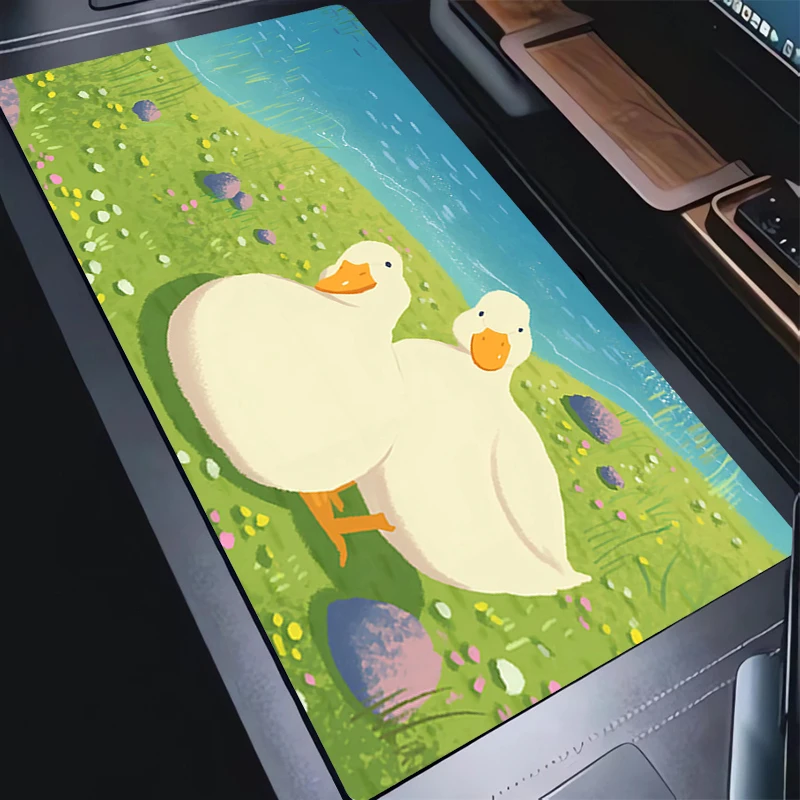 

Mouse Pad Gaming Mousepad Cartoon Duck Rubber Desktop Mat Non-slip PC Laptop Gamer Accessories Keyboard Pad Green Plants Carpet