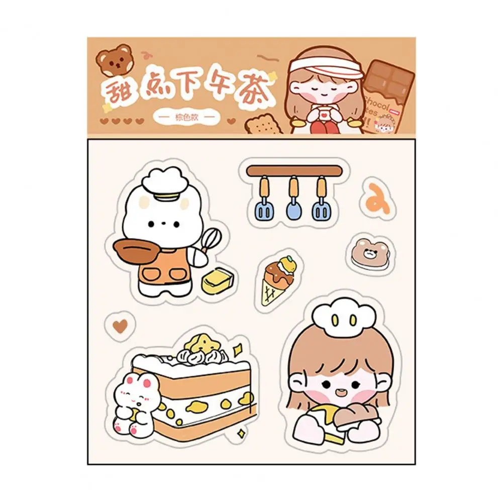 Cute Handbook Stickers Self-adhesive Cartoon Figure DIY Children Hand Account Scrapbooking Stationery Stickers Students