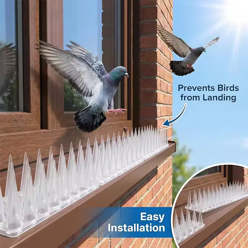 Anti-Bird Pigeon Bird Spikes Plastic Bird Repeller Anti-theft Deterrent Spikes Fence Wall Pigeon Cat Proof Prevent Spikes Tools