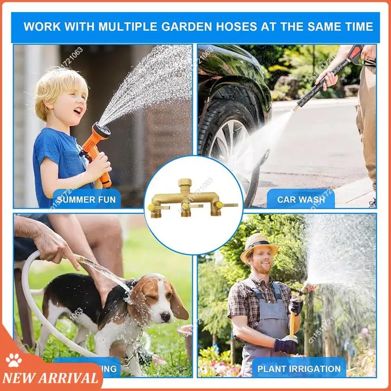 

Улучшение! Надежный латунный трехходовой разветвитель садовых шлангов, наружный внутренний вход, три выпускных отверстия для шлангов 3/4 дюйма