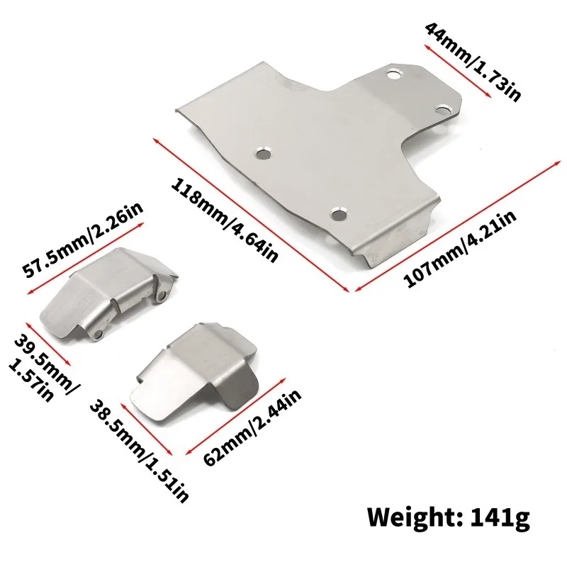 Upgrade Metal Brass Counterweight Armor with Front & Rear Axle Protection for YK4061 Remote Control Car Modification Parts L279